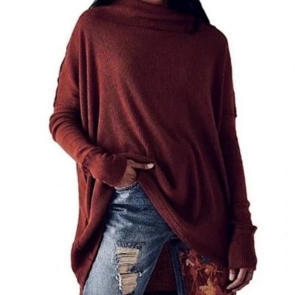 Free People Juicy Sweater Long Sleeve Cowl Neck Black S - Picture 8 of 10